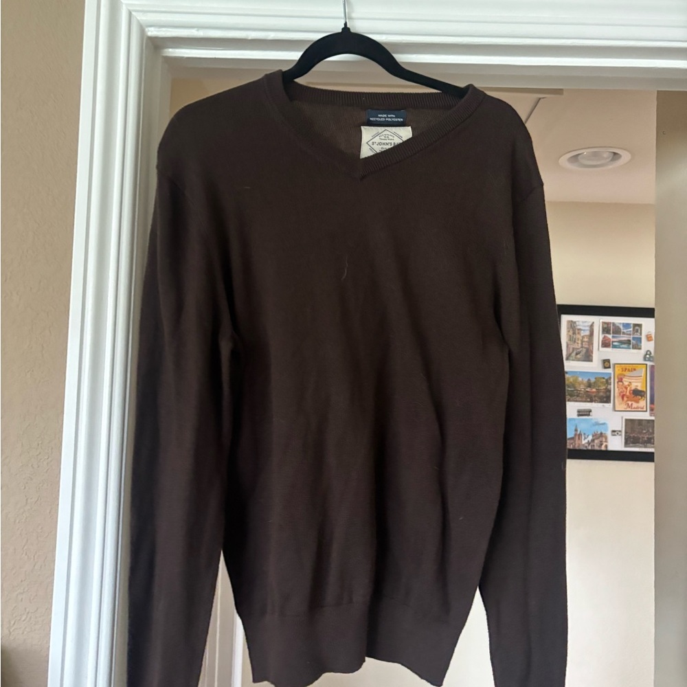 St. John's Bay Men's Chocolate V-Neck Sweater